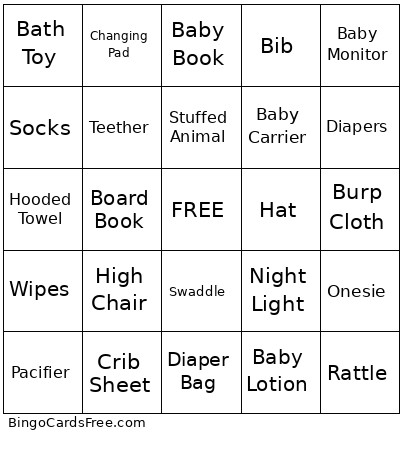 Baby Shower_2_1 Bingo Card