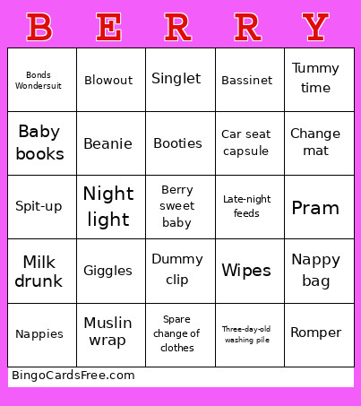 BABY SHOWER Bingo Card 3
