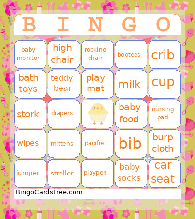Baby Shower Bingo Card 2