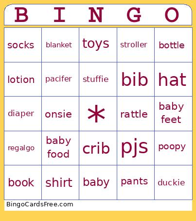 baby shower Bingo