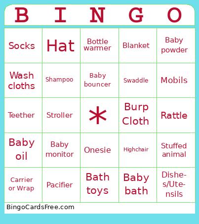 Baby Shower Bingo