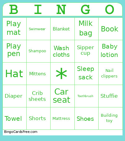Baby Shower Bingo Cards