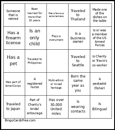 Baby Shower Bingo Card