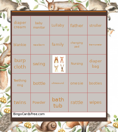 Baby Shower Bingo Card
