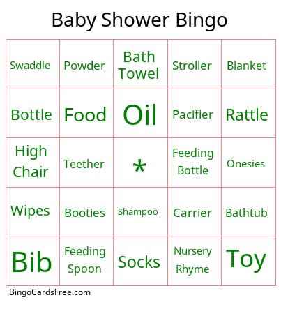 Baby Shower Bingo Cards Free Pdf Printable Game, Title: Baby Shower Bingo