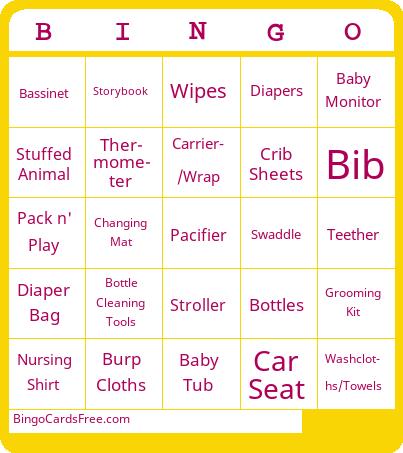 Baby Shower Bingo