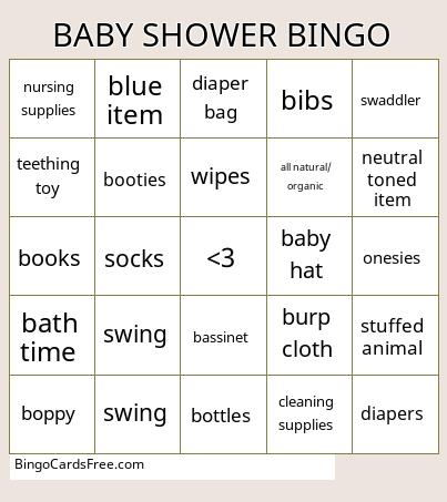 Baby Shower Bingo