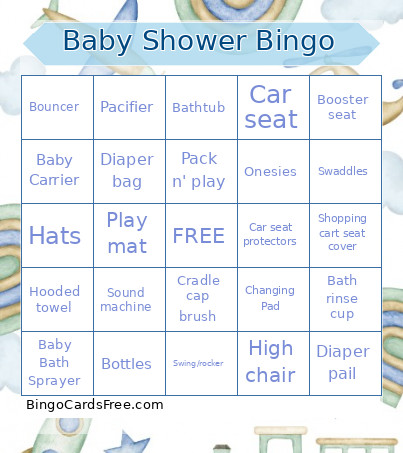 Baby Shower Bingo Card