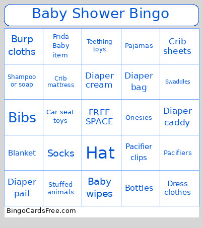 Baby Shower Bingo Card 2