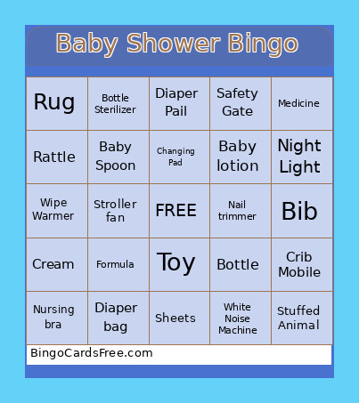 BABY SHOWER Bingo Card 2