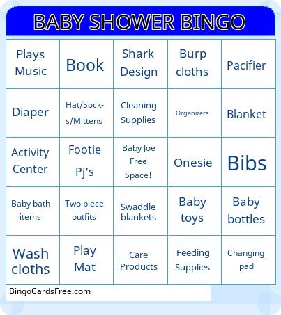 Baby Shower Bingo 3 Cards Free Pdf Printable Game, Title: BABY SHOWER BINGO