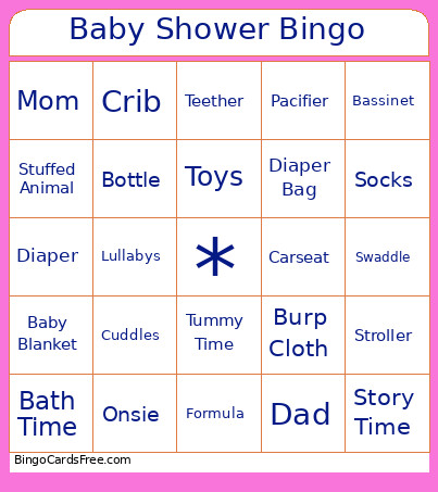 Baby Shower Bingo Card 3
