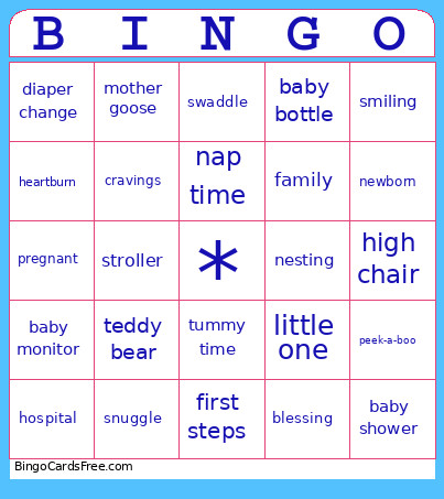 Baby Shower Bingo Card