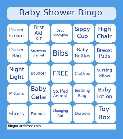 Baby Shower Bingo Card 4