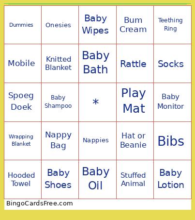 Baby Shower Bingo