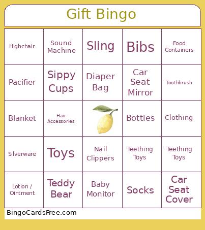 Baby Shower Bingo