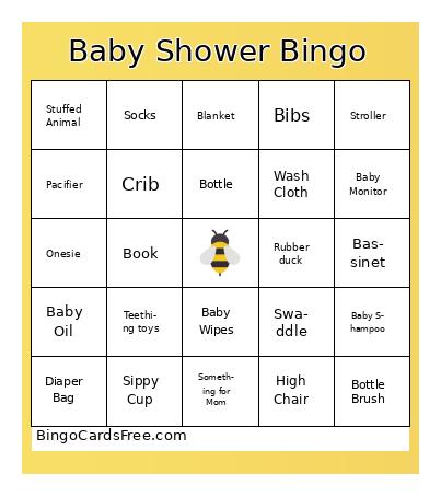 Baby Shower Bingo