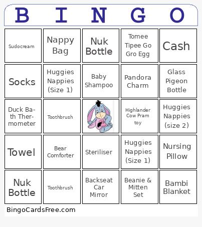 Baby Shower Bingo