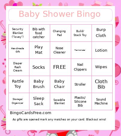 Baby Shower Bingo