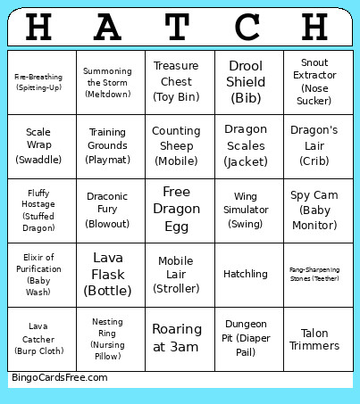 Baby Shower Bingo Card