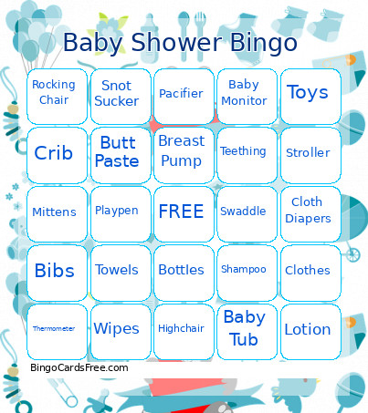 Baby Shower Bingo Card 3
