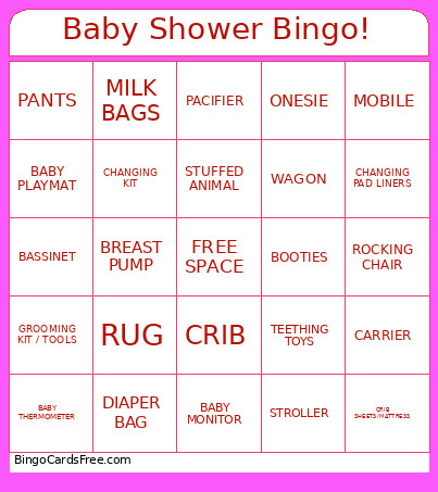 Baby Shower ! Bingo Card