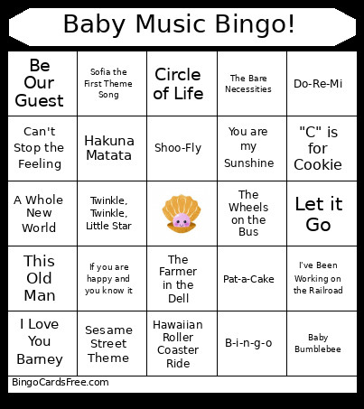 Baby Shower Bingo Card