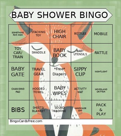 BABY SHOWER Bingo Card