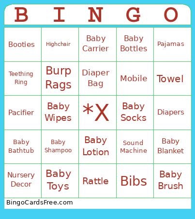 Baby Shower Gift Bingo