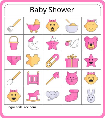 Baby Shower - Girl Bingo