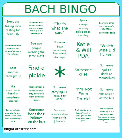 Bach Party Bingo Card