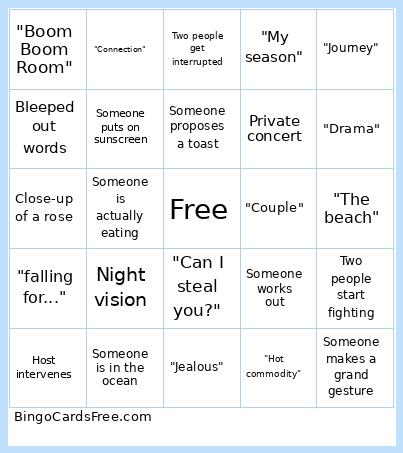 Bachelor in Paradise BINGO
