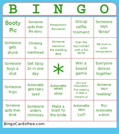 Bachelorette Bingo