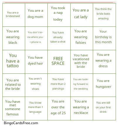 Bachelorette Bingo Cards Free Pdf Printable Game, Title: 