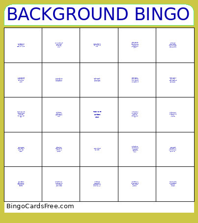 Background Bingo Card