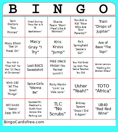 BACS Bingo Card
