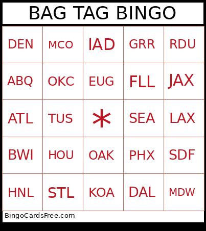 BAG TAG BINGO