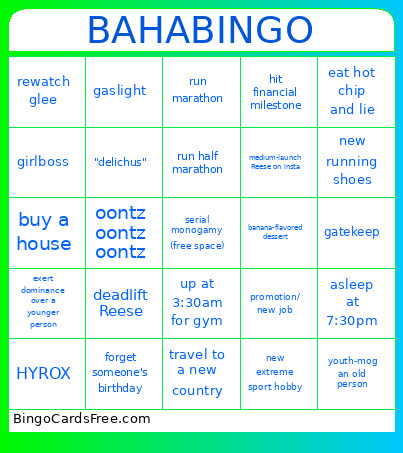 Baha Bingo Card
