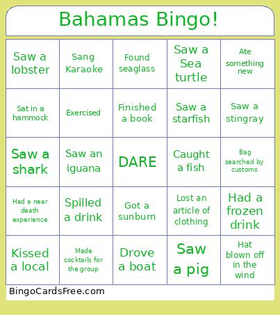 Bahamas Bingo!