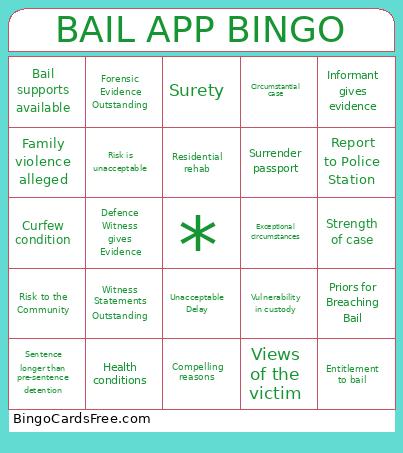 BAIL APP BINGO