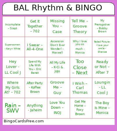 BAL Rhythm & Bingo Card