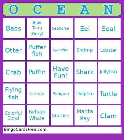 Baltimore Aquarium Day Bingo