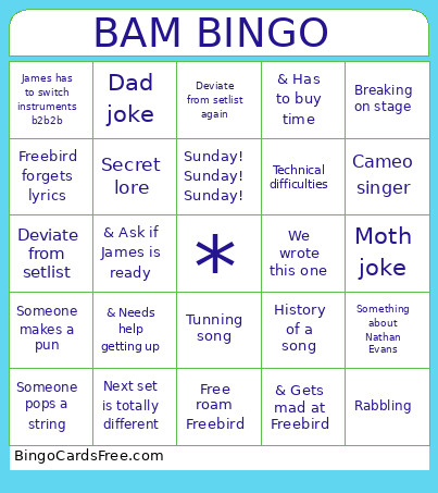BAM Bingo Card