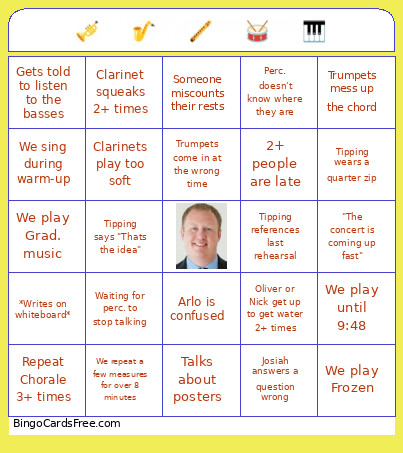 Band Bingo Card