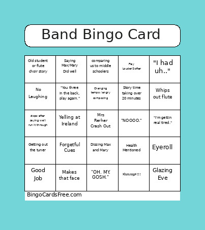 Band Bingo Card