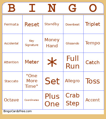 Band Camp Bingo Card