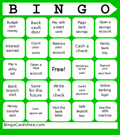 Banking Bingo Card 2