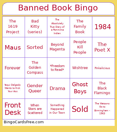 Banned Book Bingo Card