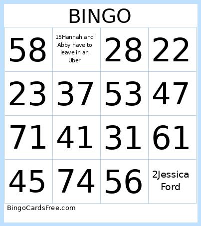Bar Crawl Bingo