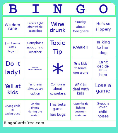 Barbie Bingo Card